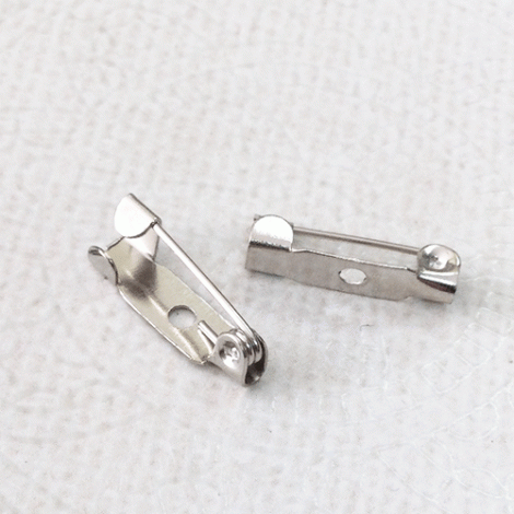 15mm 304 Stainless Steel Non-Locking Brooch Pin Back - Pack of 10