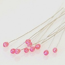 50mm 26ga JellyPin Headpins - Silver Plated - Fire Berry - Pack of 5 Pair