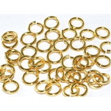 6mm OD (4mm ID) 18ga (1mm) High Quality Nickel-Free Gold Plated Plated Jumprings - Pack of 100