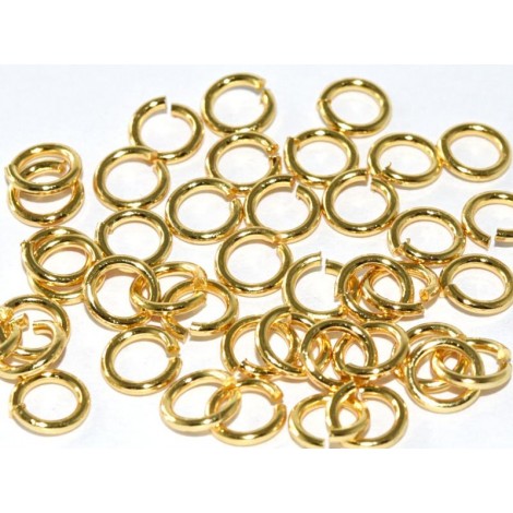 6mm OD (4mm ID) 18ga (1mm) High Quality Nickel-Free Gold Plated Plated Jumprings - Pack of 100