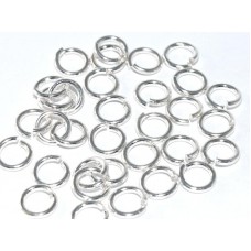 6mm OD (4mm ID) 18ga (1mm) Quality Nickel-Free Silver Plated Plated Jumprings - Pack of 100
