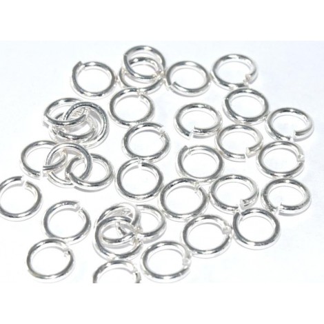 6mm OD (4mm ID) 18ga (1mm) Quality Nickel-Free Silver Plated Plated Jumprings - Pack of 100