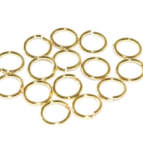 7mm OD (5mm ID) 18ga (1mm) Quality Nickel-Free Gold Plated Plated Jumprings - Pack of 100