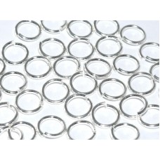 7mm OD (5mm ID) 18ga (1mm) Quality Nickel-Free Silver Plated Plated Jumprings - Pack of 100