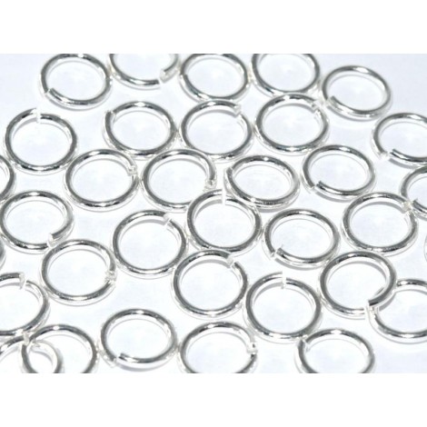7mm OD (5mm ID) 18ga (1mm) Quality Nickel-Free Silver Plated Plated Jumprings - Pack of 100