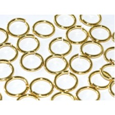 8mm OD (6mm ID) 18ga (1mm) Quality Nickel-Free Gold Plated Plated Jumprings - Pack of 100