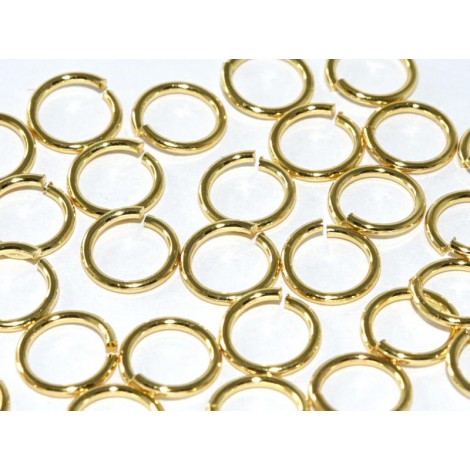 8mm OD (6mm ID) 18ga (1mm) Quality Nickel-Free Gold Plated Plated Jumprings - Pack of 100
