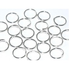 8mm OD (6mm ID) 18ga (1mm) Quality Nickel-Free Silver Plated Plated Jumprings - Pack of 100