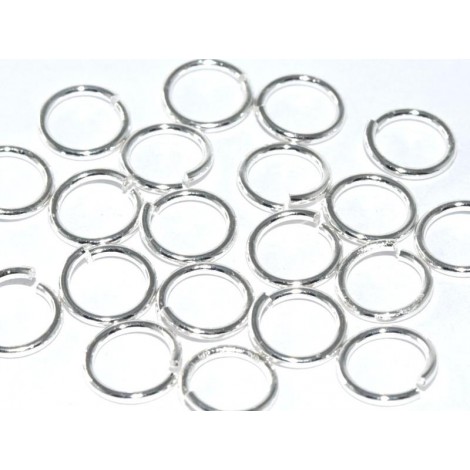 8mm OD (6mm ID) 18ga (1mm) Quality Nickel-Free Silver Plated Plated Jumprings - Pack of 100