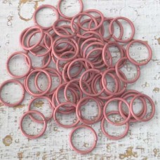 10mm 18ga (1mm) Dusty Pink Plated Brass Jumprings
