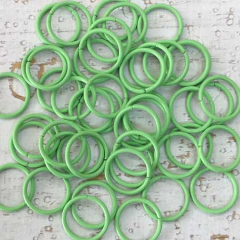 10mm 18ga (1mm) Soft Green Plated Brass Jumprings - Pack of 100 10mm 18ga (1mm) Soft Green Plated Brass Jumprings - Pack of 100