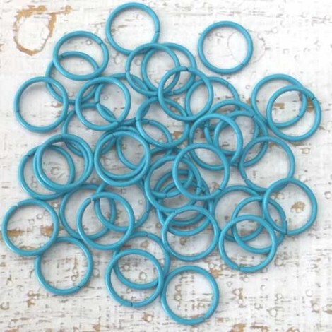 10mm 18ga (1mm) Turquoise Plated Brass Jumprings- Pack of 100 10mm 18ga (1mm) Turquoise Plated Brass Jumprings- Pack of 100