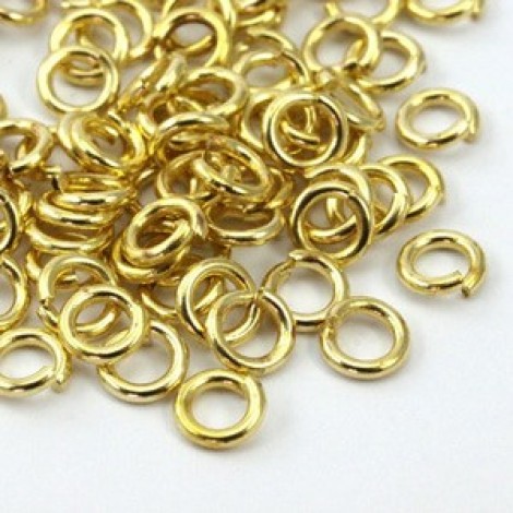 5mm OD 18ga Open Raw Brass Round Jumprings - Pack of 50