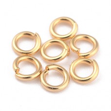 3x0.6mm (1.8mmID) 24K Gold Rack Plated Brass Open Round Jumprings - Pack of 50