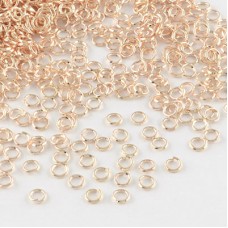 6mm 18ga Light Rose Gold Plated Iron Open Round Jumprings