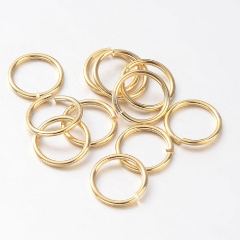 6mm 20ga Gold Rack Plated Open Round Jumprings