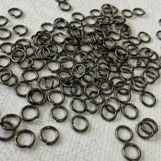 6mm 19ga Dark Antique Brass Round Jumprings - Pack of 50