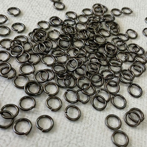 6mm 19ga Dark Antique Brass Round Jumprings - Pack of 50