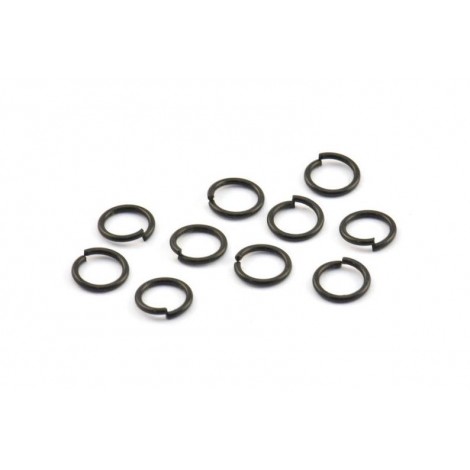 8mm 18ga Black Plated Round Jumprings - Pack of 20
