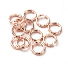 5mm 20ga Rose Gold Plated Open Round Jumprings