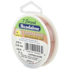 .018" 7 st Beadalon Beading Wire - Copper Color 100ft