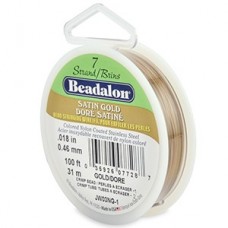 .018" Beadalon 7 Str Satin Gold Beading Wire - 100ft