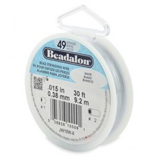 .015" 49strand Beadalon Beading Wire - White - 30ft