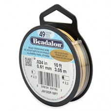 .024" 49 str 24K Gold Plated Beading Wire - 10ft (3m)