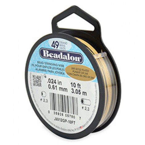 .024" 49 str 24K Gold Plated Beading Wire - 10ft (3m)