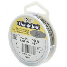 .024" 19 st Beadalon Beading Wire - Bright - 100ft