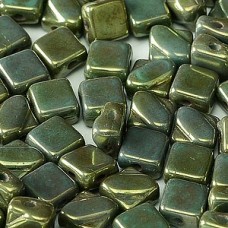 6mm 2-Hole Silky Beads - Jade Red Luster - Pack of 40
