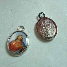 15x10mm Silver Plated Religious Charm - Jesus - Pack of 10