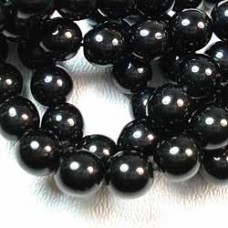 8mm Jet Round Czech Druk Beads - Pack of 20