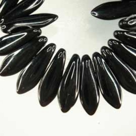 5x16mm CzechMates 2-Hole Daggers - Jet - Pack of 20