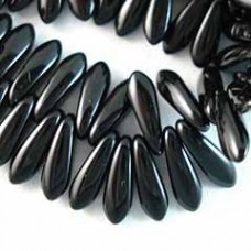 3x11mm Czech Glass Jet Czech Daggers - Pack of 50