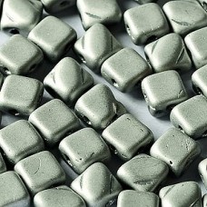 6mm 2-Hole Silky Beads- Jet Labrador Full Matted - Pack of 40