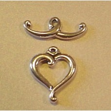 TierraCast Jubilee Heart Toggle Clasp - Silver, Gold or Copper