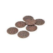 16mm Ant Copper Tone Brass Honeycomb Textured Round Charms - Pack of 4