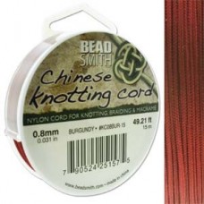 Beadsmith Chinese Knotting Cord - Burgundy - 15m