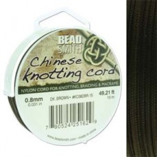 Beadsmith Chinese Knotting Cord - Dark Brown 15m