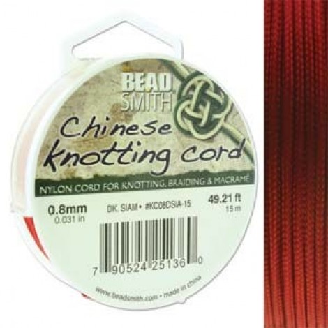Beadsmith Chinese Knotting Cord - Dark Siam 15m
