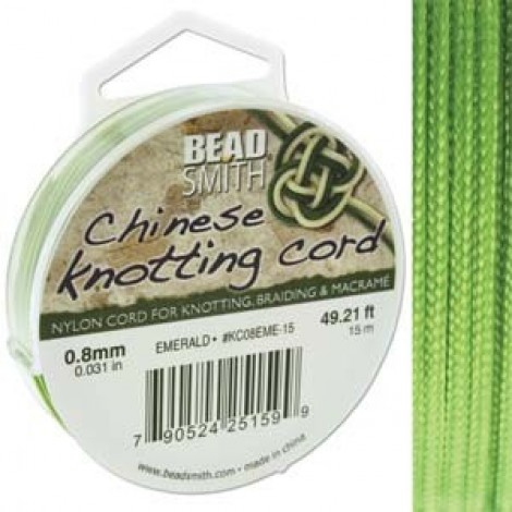 Beadsmith Chinese Knotting Cord - Emerald - 15m