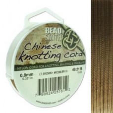 Beadsmith Chinese Knotting Cord - Light Brown - 15m