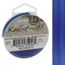 Beadsmith Chinese Knotting Cord - Neon Deep Blue 15m