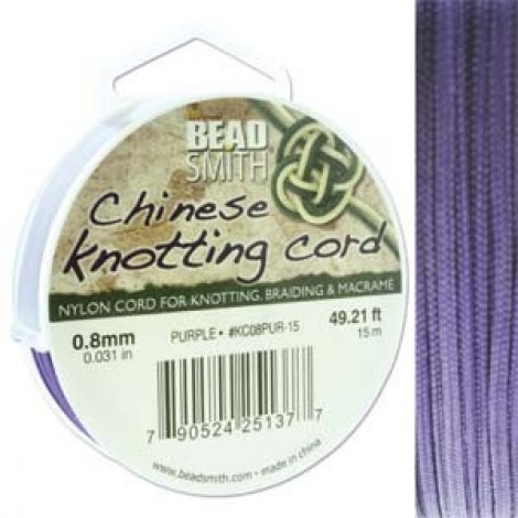 Beadsmith Chinese Knotting Cord - Purple 15m