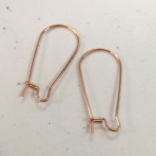 25mm 304 Rose Gold Stainless Steel Kidney Earwires - Pack of 2 Pair