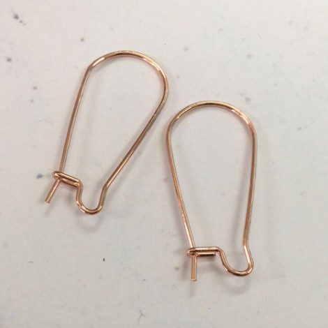 25mm 304 Rose Gold Stainless Steel Kidney Earwires