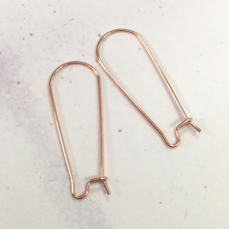 33mm 304 Rose Gold Stainless Steel Kidney Earwires