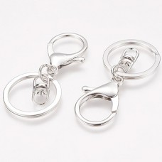 68mm Platinum Silver Col Plated Swivel Clasp Clip with Keyring