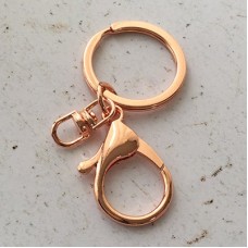 68mm Rose Gold Plated Swivel Clasp Clip w-Keyring